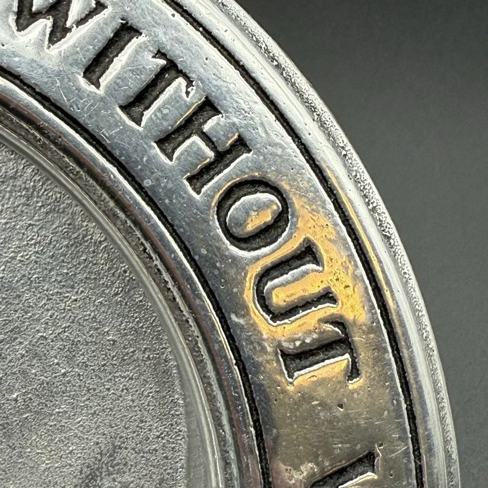 Wilton‎ Pewter Wine Bottle Coaster Dinner Without Wine Like Day Without Sunshine